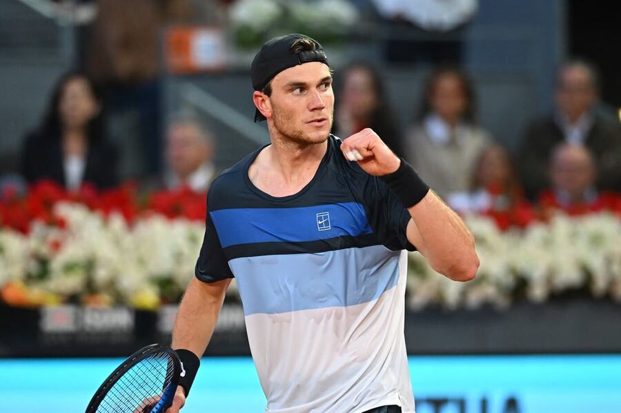 Tenis, ATP, Jack Draper během zápasu na Masters v Madridu