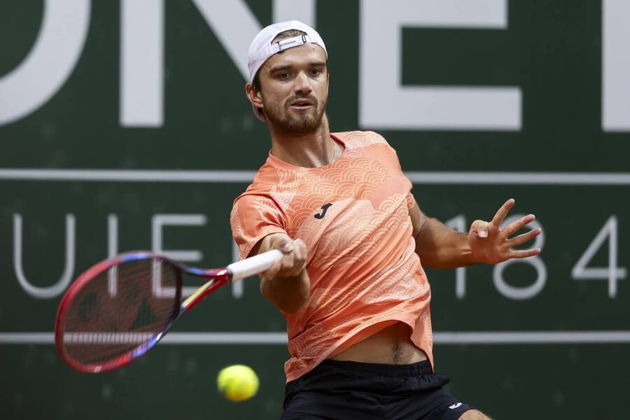Tenis, ATP, Tomáš Macháč během turnaje v Ženevě, Švýcarsko