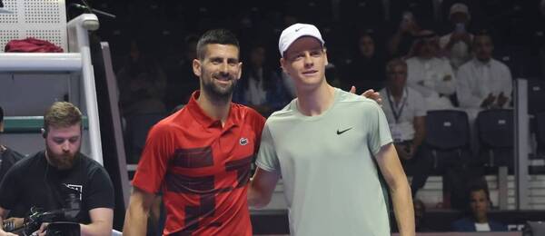 Tenis, ATP, Novak Djokovič a Jannik Sinner, exhibice Six Kings Slam v Rijádu