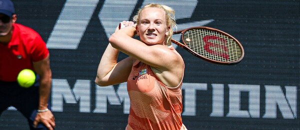 Kateřina Siniaková ve vítězném utkání na WTA Berlin Open 2025, Siniaková dnes hraje osmifinále proti Rybakině