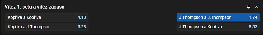Sázkařský tip na duel Kopřivy s Thompsonem.