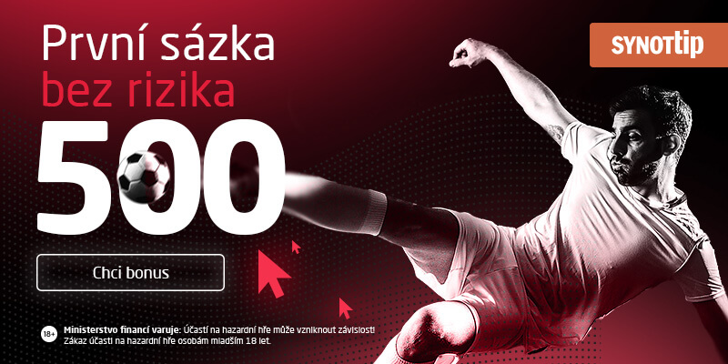 Sázka bez rizika Synot Tip: 500 Kč FREE bet na uvítanou
