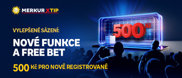 MerkurXtip bonus 500 Kč za registraci ve formě Merkur FREE betu