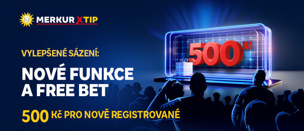 MerkurXtip bonus 500 Kč za registraci ve formě Merkur FREE betu