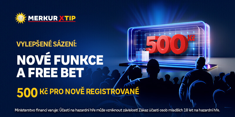 MerkurXtip bonus 500 Kč za registraci ve formě Merkur FREE betu