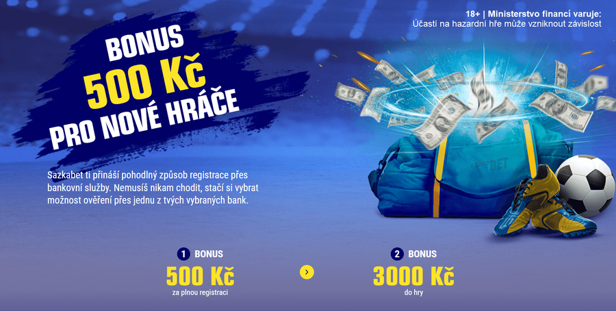 Sazkabet bonus až 3&nbsp;500&nbsp;Kč
