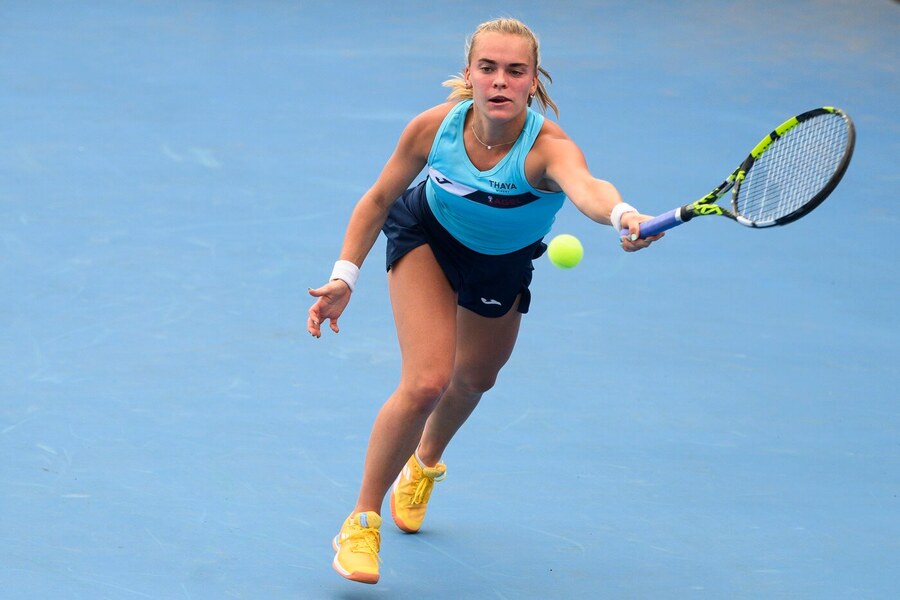 Tenis, WTA, Sára Bejlek během prvního kola Prague Open