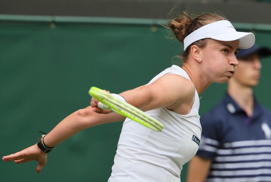 Tenistka Barbora Krejčíková na Wimbledonu 2025, další zápas hraje dnes na WTA 1000 Montreal v Kanadě.