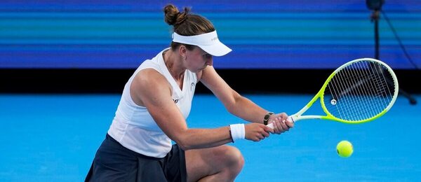 Tenistka Barbora Krejčíková při vítězném zápase 2. kola na WTA Cincinnati 2025, dnes hraje 3. kolo s Ivou Jovic.