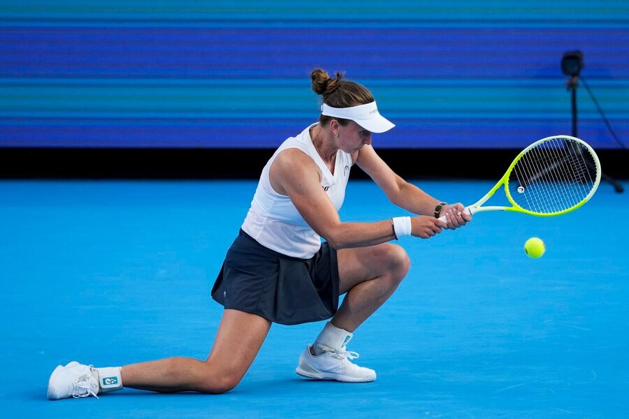 Tenistka Barbora Krejčíková při vítězném zápase 2. kola na WTA Cincinnati 2025, dnes hraje 3. kolo s Ivou Jovic.