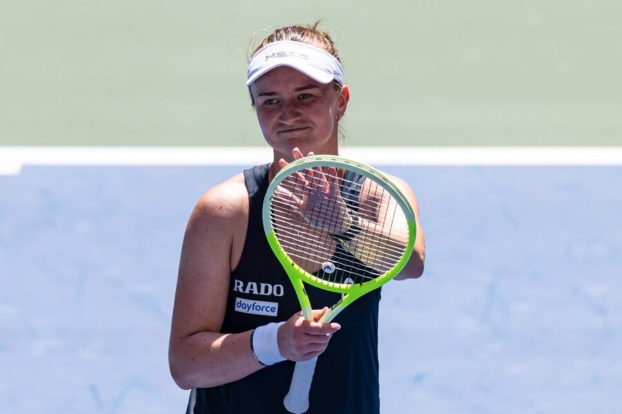 Tenis, WTA, Barbora Krejčíková po vyhraném zápase nad Mboko, US Open