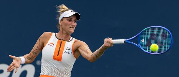 Tenis, WTA, Markéta Vondroušová během prvního kola US Open 2025 proti Selekhmeteve