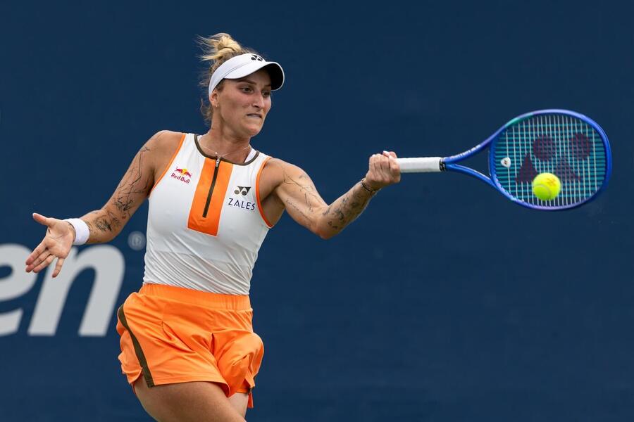 Tenis, WTA, Markéta Vondroušová během prvního kola US Open 2025 proti Selekhmeteve