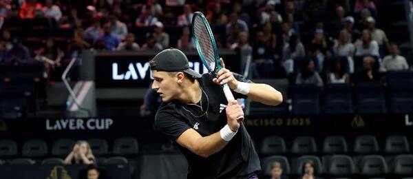 Tenis, ATP, Laver Cup, Jakub Menšík během tréninku v San Franciscu