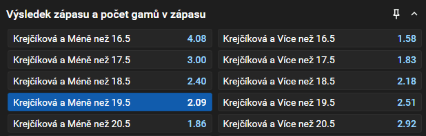 Tip na dnešní tenis: Krejčíková vs Blinkova live, WTA Peking 2025 (1. kolo dvouhry žen)