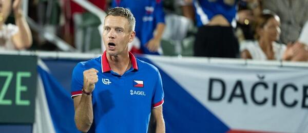 Tenis, Davis Cup - Davisův pohár, kapitán Tomáš Berdych během zápasu s USA