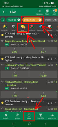 Chance TV - tenisové přenosy na mobilu Chance TV - tenisové přenosy na mobilu