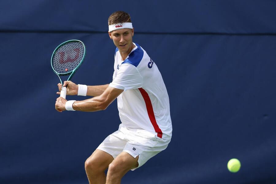 Tenis, ATP, Petr Brunclík při tréninku na Davis Cup