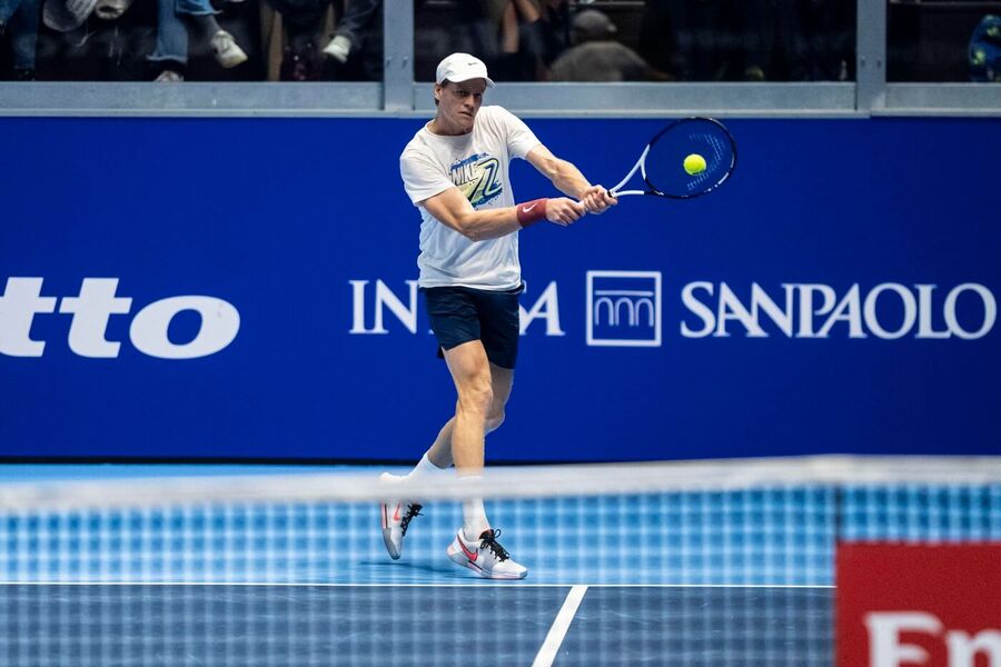 Tenis, ATP, Jannik Sinner při tréninku na Turnaj mistrů 2025 v Turíně