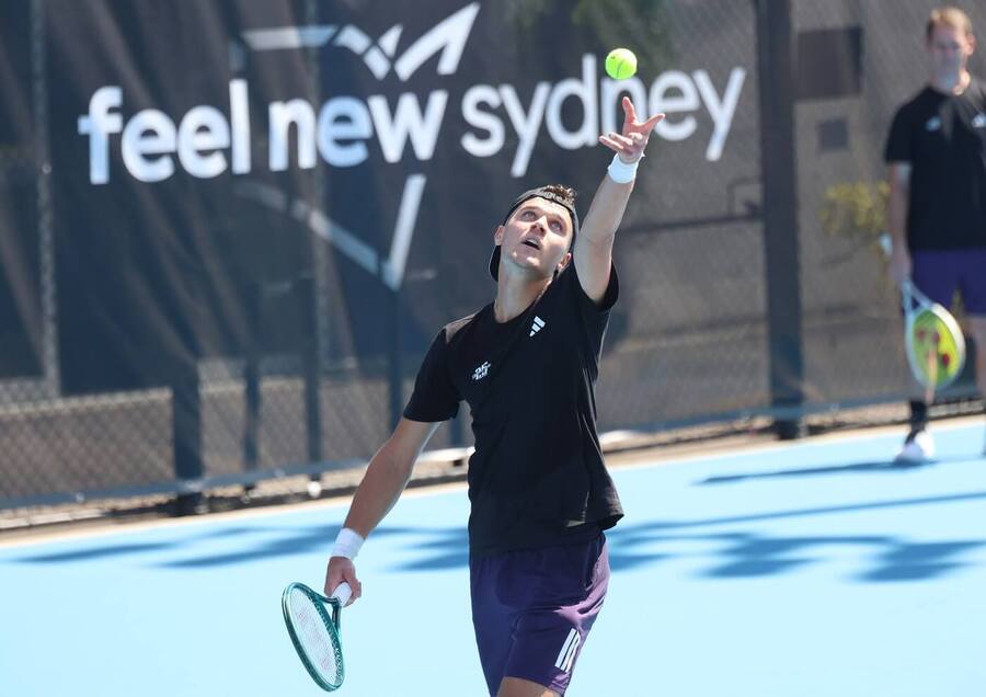Tenis, ATP, Jakub Menšík na tréninku v&nbsp;Sydney, United Cup