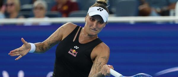 Markéta Vondroušová během zápasu na Cincinnati Open
