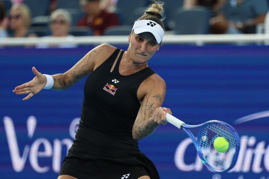 Markéta Vondroušová během zápasu na Cincinnati Open