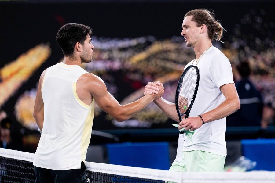 Carlos Alcaraz a&nbsp;Alexander Zverev po čtvrtfinále Australian Open 2024