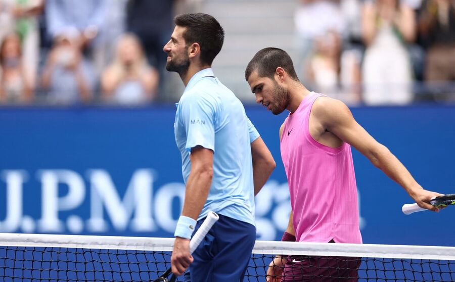 Novak Djokovič a&nbsp;Carlos Alcaraz na US Open 2025