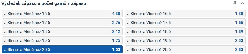 Sázkový tip k&nbsp;zápasu Macháč vs. Sinner na turnaji ATP 500 v&nbsp;Dauhá