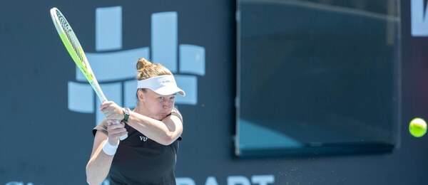 Barbora Krejčíková na turnaji v Hobartu 2026