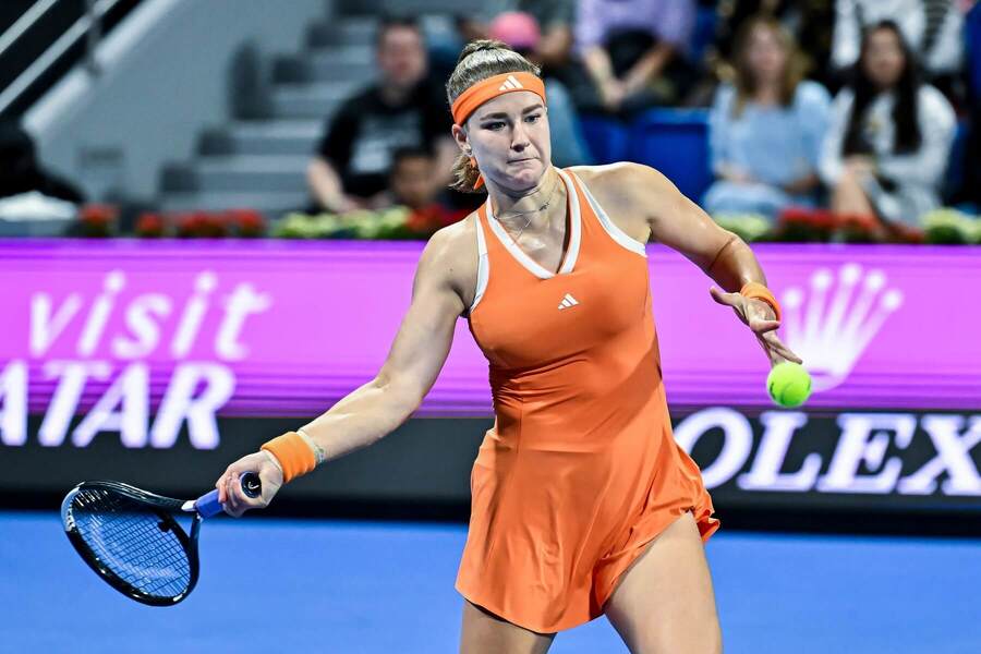 Karolína Muchová během finálového klání na turnaji WTA 1000 Dauhá