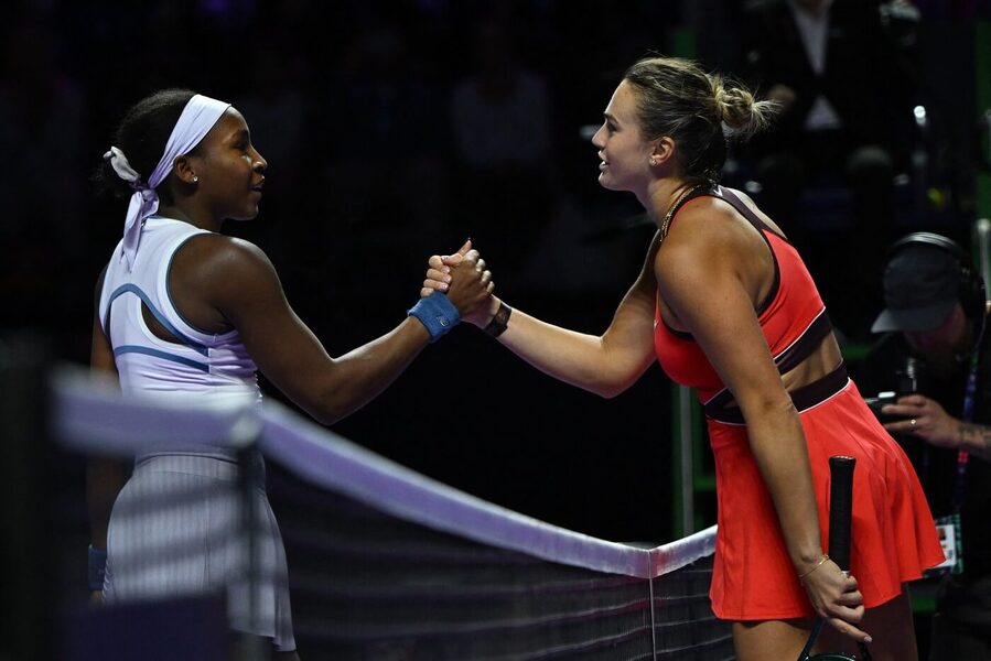 Coco Gauff a&nbsp;Aryna Sabalenka na Turnaji mistryň 2025