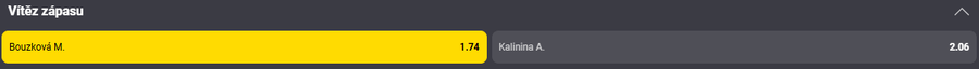 Sázkový tip k&nbsp;zápasu Bouzková vs. Kalinina