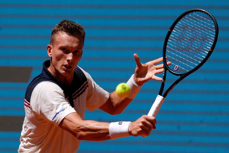 Jiří Lehečka během zápasu s&nbsp;Lorenzem Musettim v&nbsp;osmifinále ATP 1000 Madrid 2026