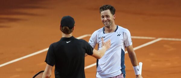 Jannik Sinner a Casper Ruud na turnaji v Římě 2025