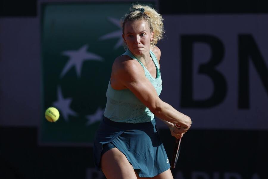 Kateřina Siniaková během zápasu 1.&nbsp;kola na French Open 2026