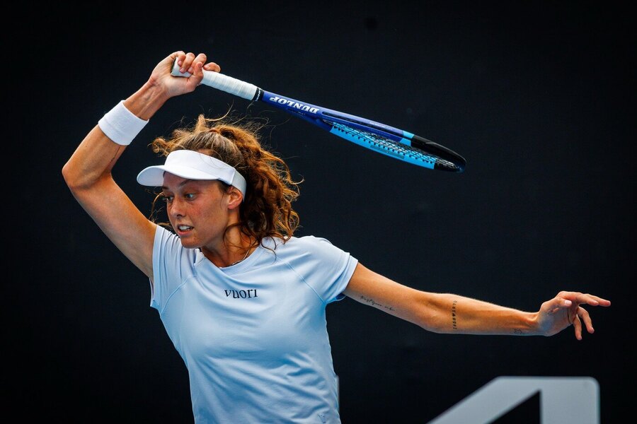 Darja Viďmanová během zápasu na Australian Open 2026