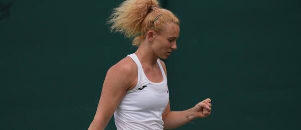 Kateřina Siniaková během prvního kola Wimbledonu 2026