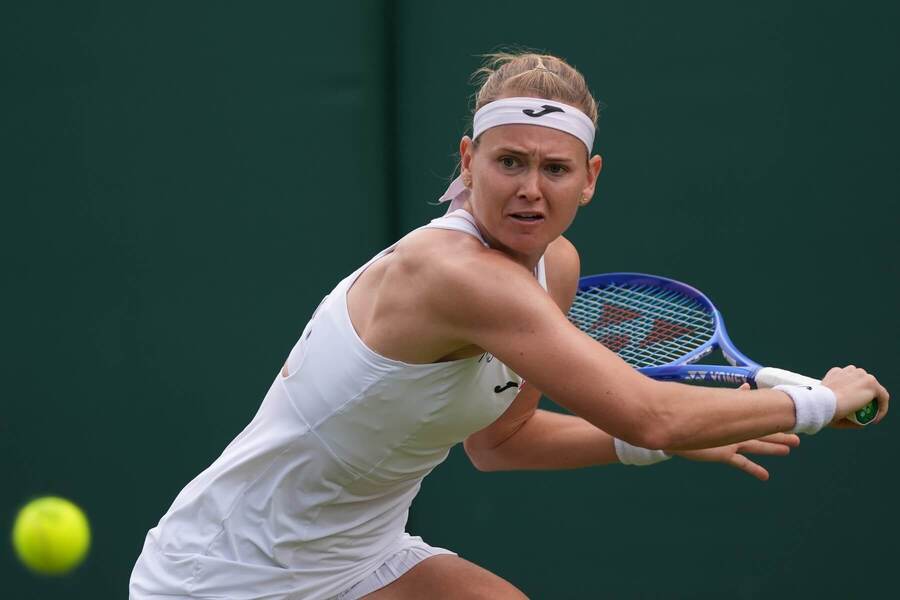 Marie Bouzková během prvního kola na Wibledonu 2026