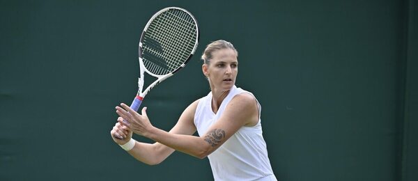 Karolína Plíšková v zápase 1. kola Wimbledonu 2026