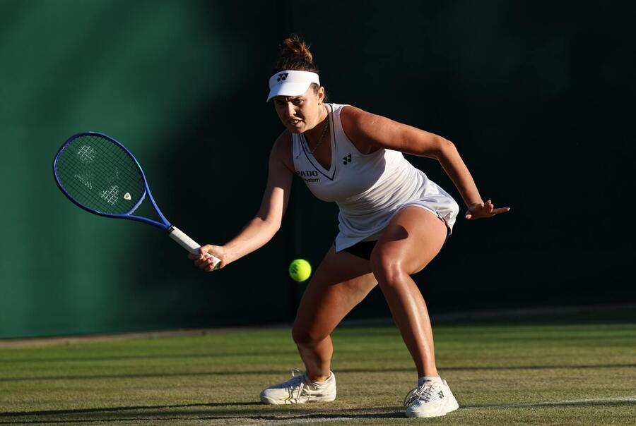 Linda Nosková v&nbsp;zápase 2.&nbsp;kola Wimbledonu 2026