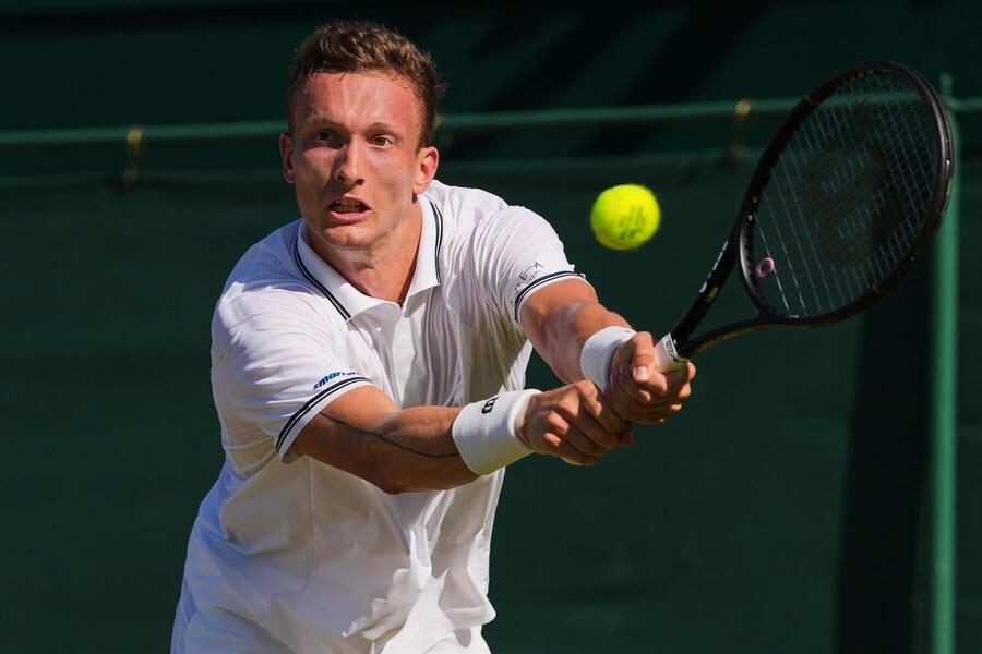 Jiří Lehečka během 3.&nbsp;kola Wimbledonu 2026 proti Jaume Munarovi
