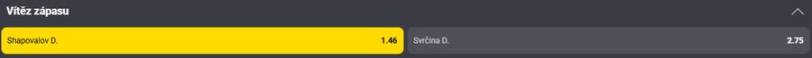 Svrčina vs. Shapovalov – sázkový tip