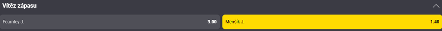 Sázkový tip k&nbsp;duelu Menšík vs. Fearnley