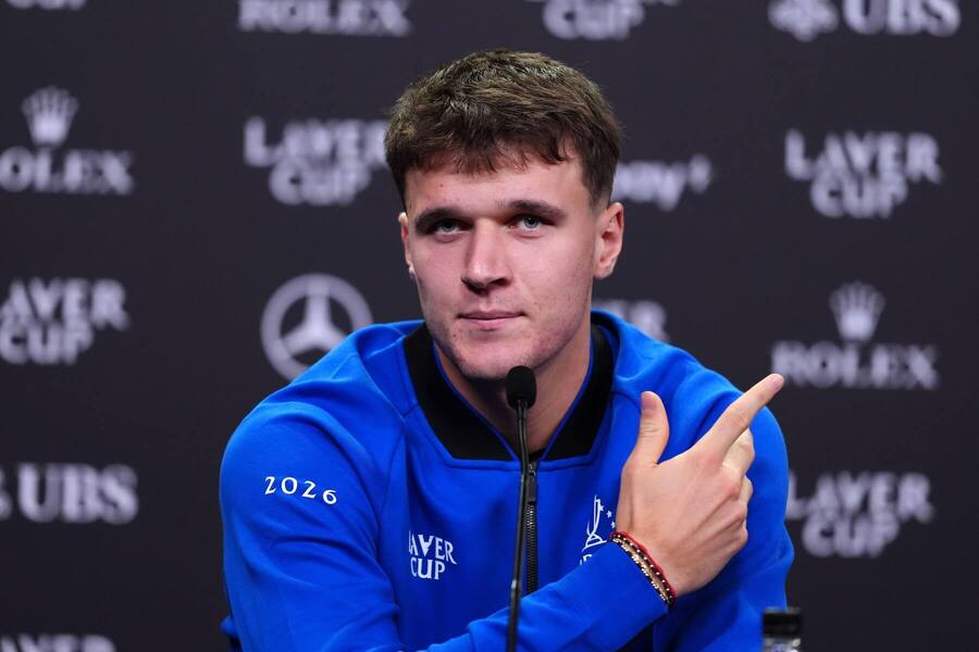 Jakub Menšík na tiskové konferenci před Laver Cupem 2026