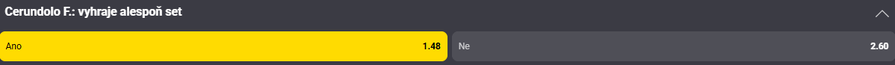 Sázkový tip k&nbsp;zápasu Menšík vs. Cerúndolo